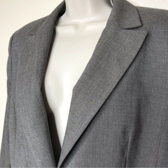 Apostrophe Two Button Lace Detail Pockets Gray Black Blazer Jacket Women Size 14 - Picture 2 of 15